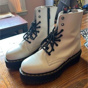 Dr. Martens White Leather Women's Boots